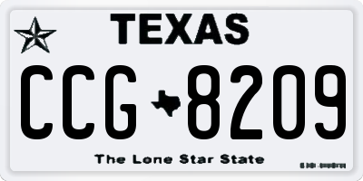 TX license plate CCG8209