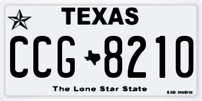 TX license plate CCG8210