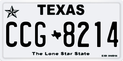 TX license plate CCG8214
