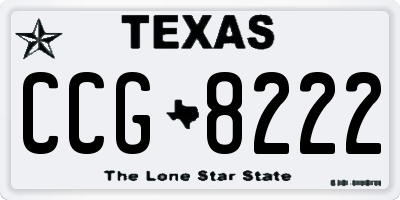 TX license plate CCG8222