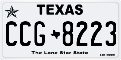 TX license plate CCG8223