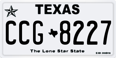 TX license plate CCG8227