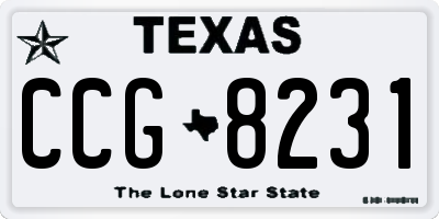 TX license plate CCG8231