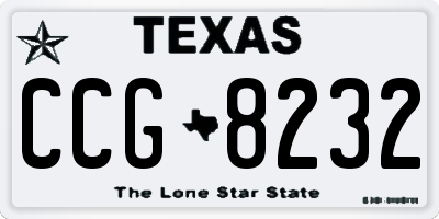 TX license plate CCG8232