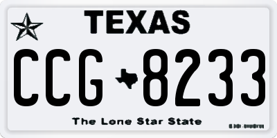 TX license plate CCG8233
