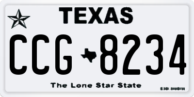 TX license plate CCG8234