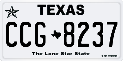 TX license plate CCG8237