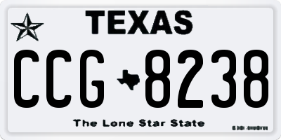 TX license plate CCG8238