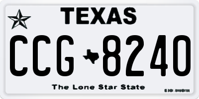 TX license plate CCG8240
