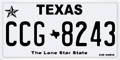 TX license plate CCG8243