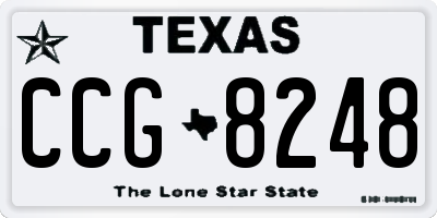 TX license plate CCG8248