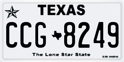 TX license plate CCG8249