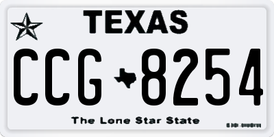 TX license plate CCG8254