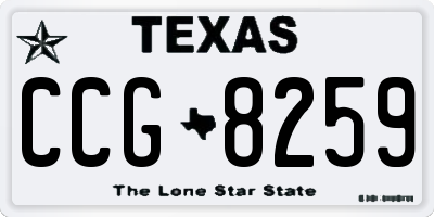 TX license plate CCG8259