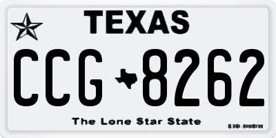 TX license plate CCG8262