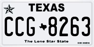 TX license plate CCG8263