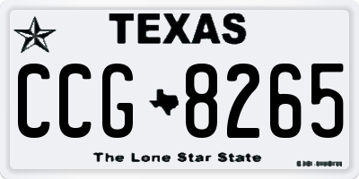 TX license plate CCG8265