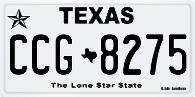 TX license plate CCG8275