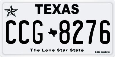 TX license plate CCG8276