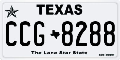 TX license plate CCG8288
