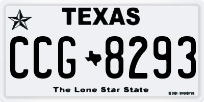 TX license plate CCG8293