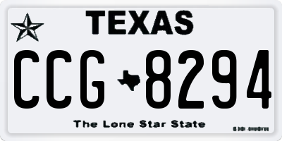 TX license plate CCG8294