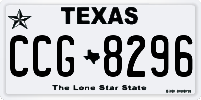TX license plate CCG8296