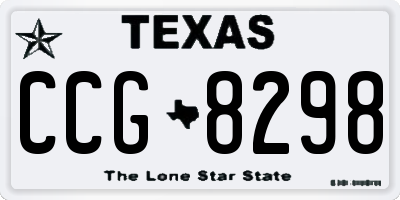 TX license plate CCG8298