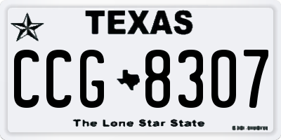 TX license plate CCG8307