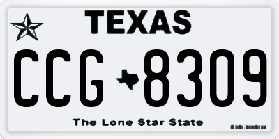 TX license plate CCG8309