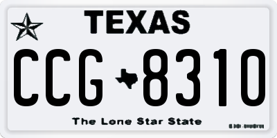 TX license plate CCG8310