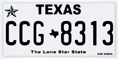 TX license plate CCG8313