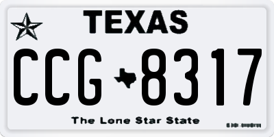 TX license plate CCG8317