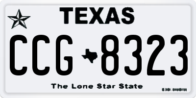TX license plate CCG8323