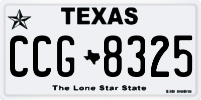 TX license plate CCG8325