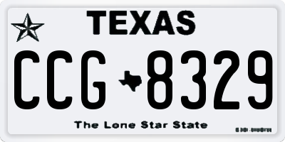 TX license plate CCG8329