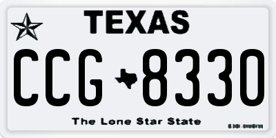 TX license plate CCG8330