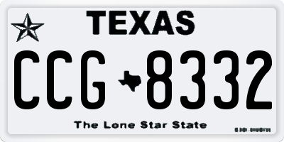 TX license plate CCG8332