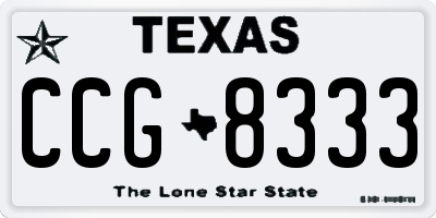 TX license plate CCG8333