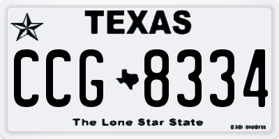 TX license plate CCG8334