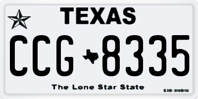TX license plate CCG8335