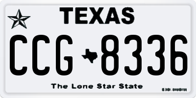 TX license plate CCG8336