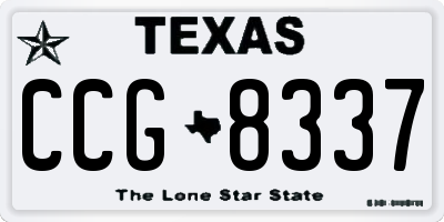 TX license plate CCG8337