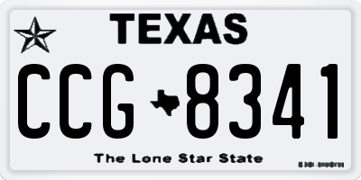 TX license plate CCG8341