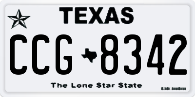 TX license plate CCG8342
