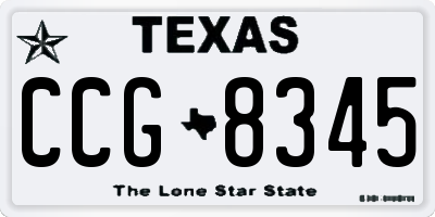 TX license plate CCG8345