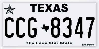 TX license plate CCG8347