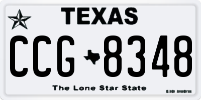 TX license plate CCG8348