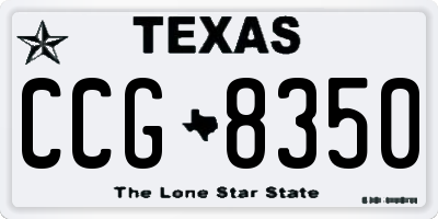 TX license plate CCG8350