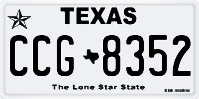 TX license plate CCG8352